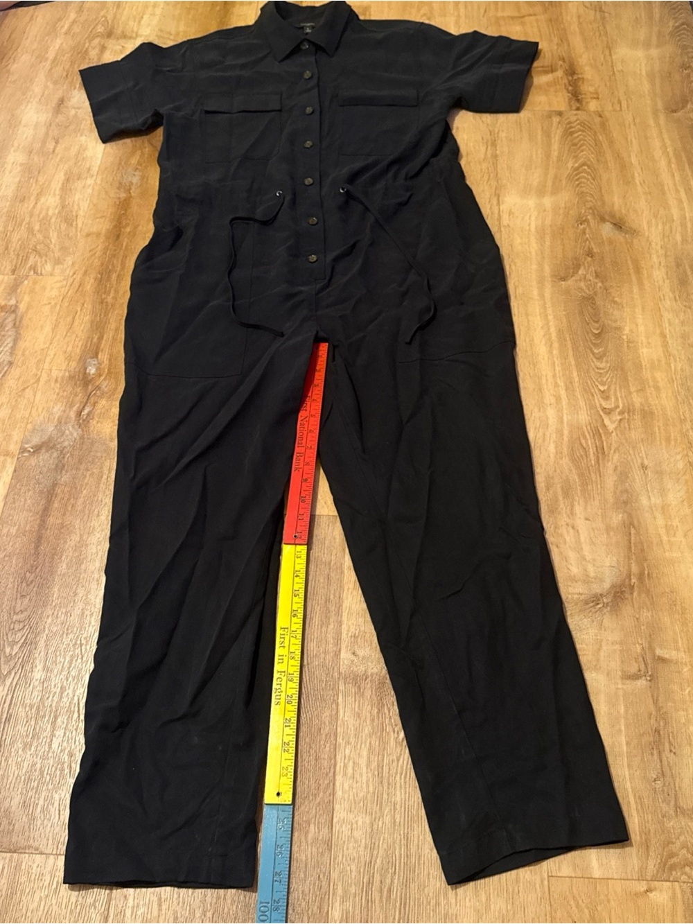 Banana Republic Women's Safari Garden Jumpsuit Romper Sz L Soft Tencel Black 00s